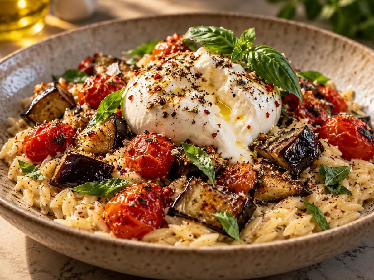 Köz Patlıcanlı & Burratalı Orzo